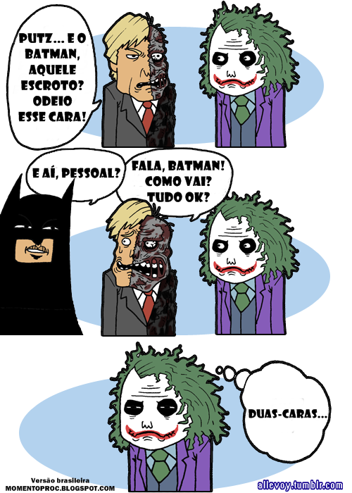 Batman Coringa Duas-Caras humor tirinha PROC nerd geek comics momentoproc